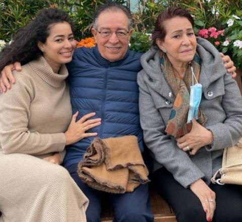 Aurora Cossio with her beloved parents